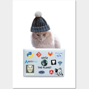 Hacker Cat Posters and Art